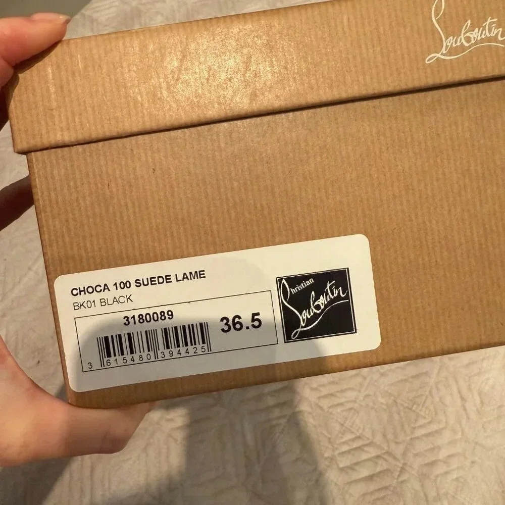 AUTHENTIC Black 100mm Choca Suede Sandal, Christian Louboutin (Not for Bundle) - Picture 10 of 12